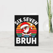 Six Seven Bruh Santa Dabbing Christmas  Kaart (Voorkant)