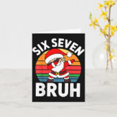Six Seven Bruh Santa Dabbing Christmas  Kaart (Gele Bloem)