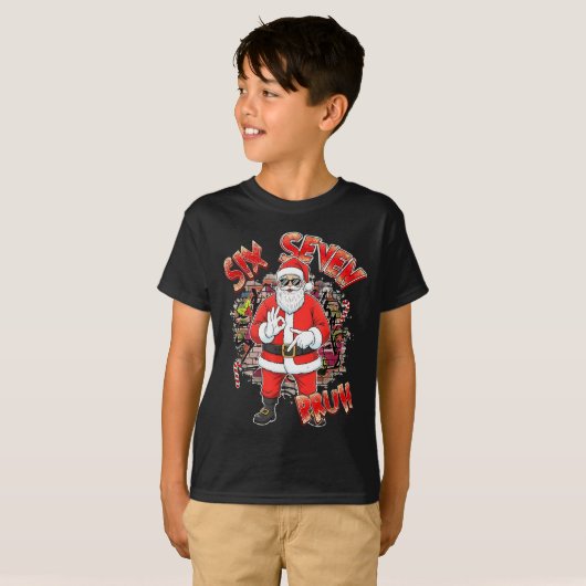 Six Seven Bruh Santa Funny 67 Six Seven Meme Chris T-shirt (Voorkant volledig)