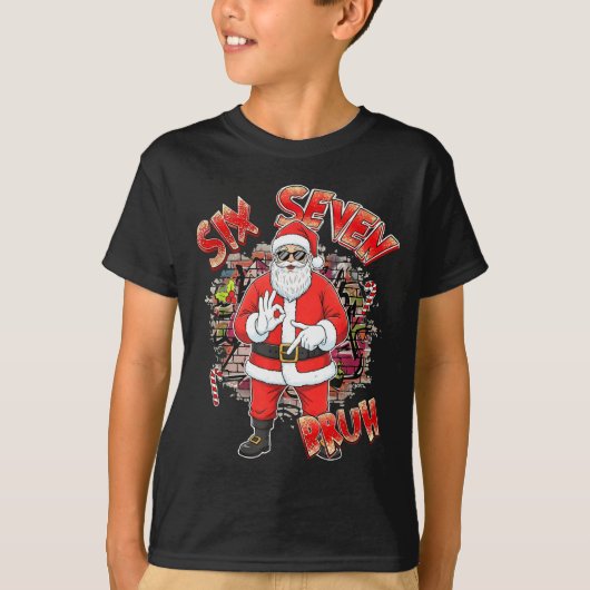 Six Seven Bruh Santa Funny 67 Six Seven Meme Chris T-shirt (Voorkant)