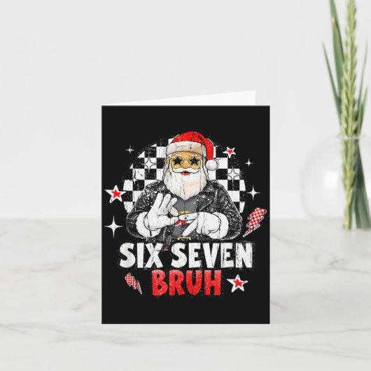 Six Seven Bruh Santa, Funny Six Seven Meme  Kaart (Voorkant)