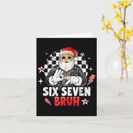 Six Seven Bruh Santa, Funny Six Seven Meme  Kaart (Gele Bloem)