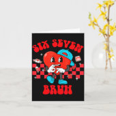 Six Seven Bruh Smile 6 7 Meme Valentine Girls Boys Kaart (Gele Bloem)