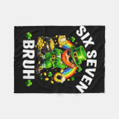 Six seven bruh st patrick’s day funny leprechaun fleece deken (Voorkant (Horizontaal))
