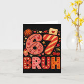 Six Seven Bruh Valentine Heart 67 Cute Kids Meme B Kaart (Gele Bloem)