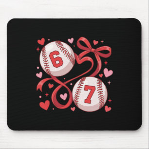 Six Seven Bysebyll Liefhebber Sport Rode Hart Boog Muismat