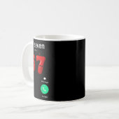 Six Seven Calling Meme Minimalist Trendy Phone Scr Koffiemok (Voorkant links)