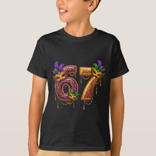 Six Seven Carnaval Festival 67 Meme Funny Mardi Gr T-shirt (Voorkant)