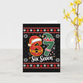 Six Seven Christmas 6 7 Ugly Christmas Sweater Boy Kaart (Gele Bloem)