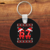 Six Seven Christmas 6 7 Ugly Christmas Sweater Boy Sleutelhanger (Voorkant)