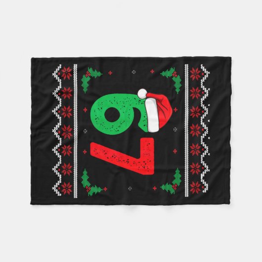 Six Seven Christmas 6 7 Ugly Christmas Sweater  Fleece Deken (Voorkant (Horizontaal))