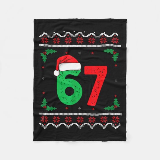 Six Seven Christmas 6 7 Ugly Christmas Sweater  Fleece Deken (Voorkant)