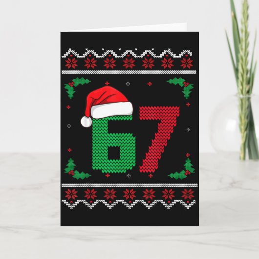 Six Seven Christmas 6 7 Ugly Christmas Sweater  Kaart (Voorkant)