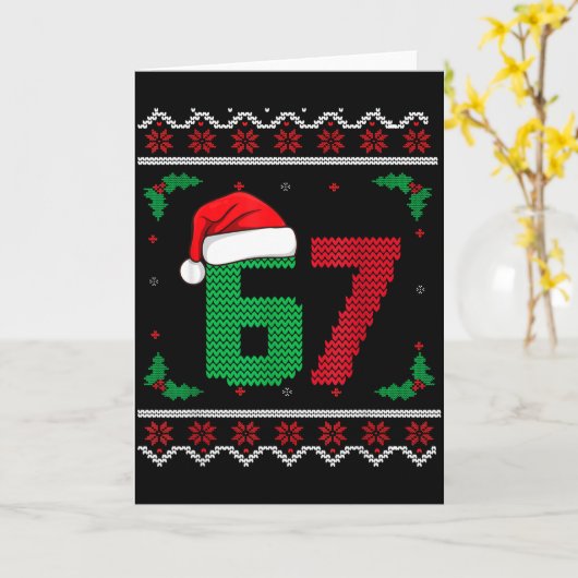 Six Seven Christmas 6 7 Ugly Christmas Sweater  Kaart (Gele Bloem)