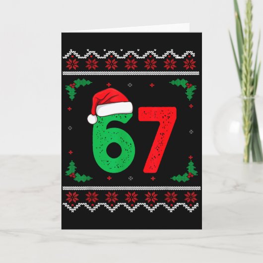 Six Seven Christmas 6 7 Ugly Christmas Sweater  Kaart (Voorkant)