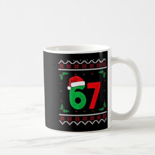 Six Seven Christmas 6 7 Ugly Christmas Sweater Koffiemok (Rechts)