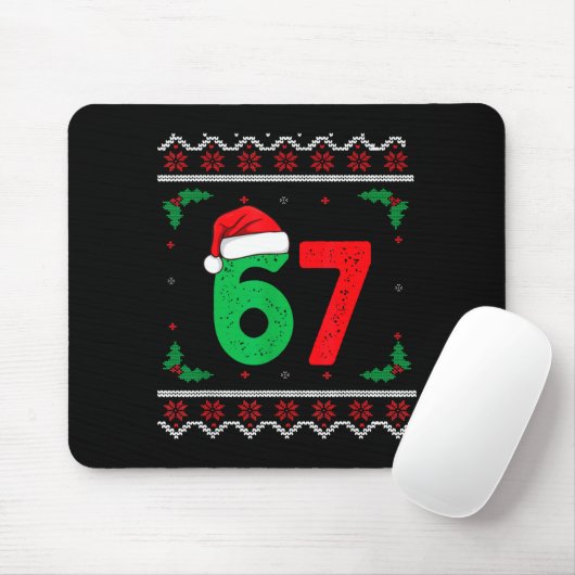 Six Seven Christmas 6 7 Ugly Christmas Sweater  Muismat (Met muis)