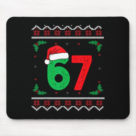 Six Seven Christmas 6 7 Ugly Christmas Sweater  Muismat (Voorkant)