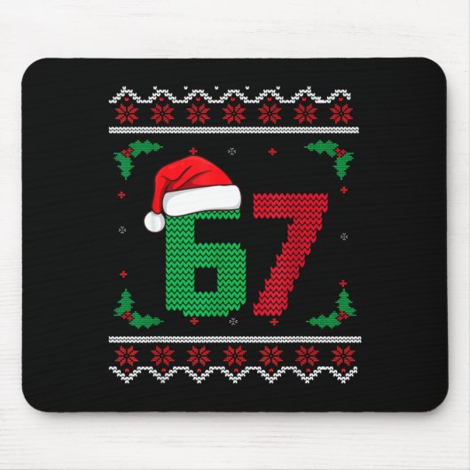 Six Seven Christmas 6 7 Ugly Christmas Sweater  Muismat (Voorkant)