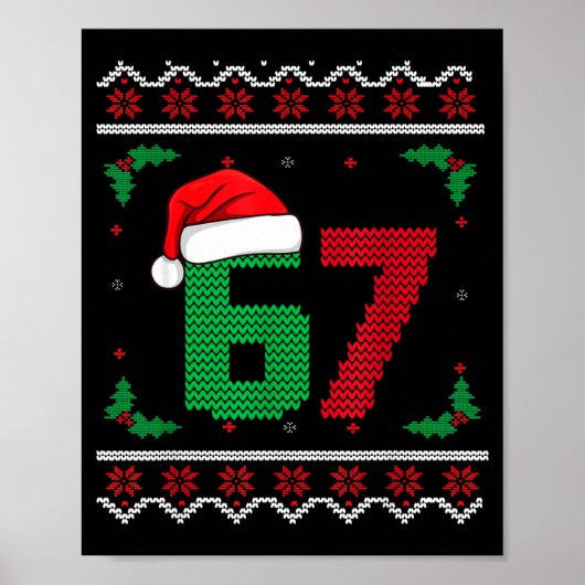 Six Seven Christmas 6 7 Ugly Christmas Sweater  Poster (Voorkant)