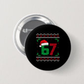 Six Seven Christmas 6 7 Ugly Christmas Sweater Ronde Button 5,7 Cm (Voorkant /achterkant)
