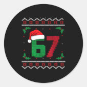 Six Seven Christmas 6 7 Ugly Christmas Sweater  Ronde Sticker (Voorkant)