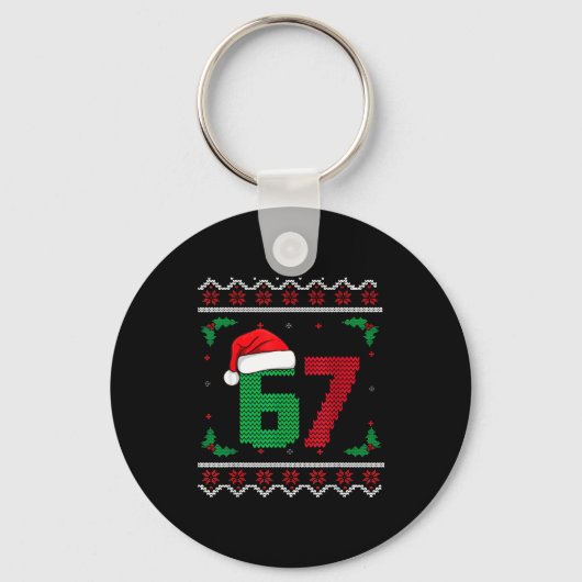 Six Seven Christmas 6 7 Ugly Christmas Sweater  Sleutelhanger (Voorkant)