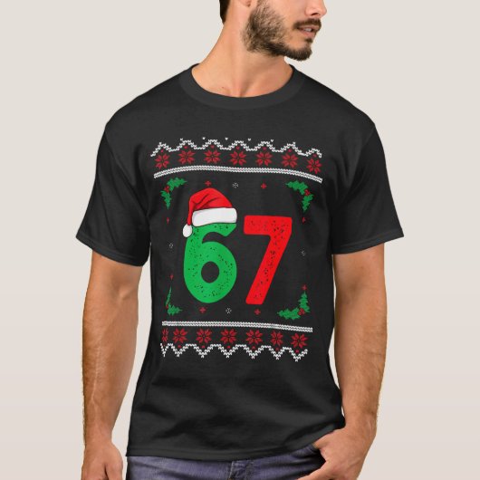 Six Seven Christmas 6 7 Ugly Christmas Sweater  T-shirt (Voorkant)