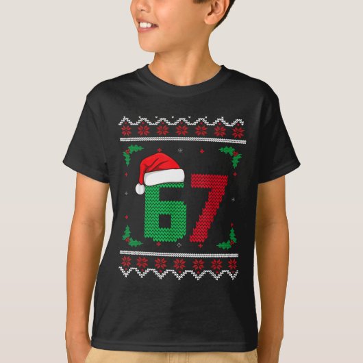 Six Seven Christmas 6 7 Ugly Christmas Sweater  T-shirt (Voorkant)