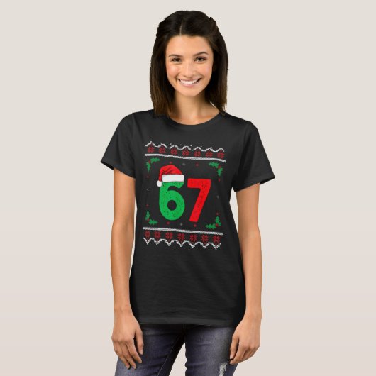 Six Seven Christmas 6 7 Ugly Christmas Sweater  T-shirt (Voorkant volledig)