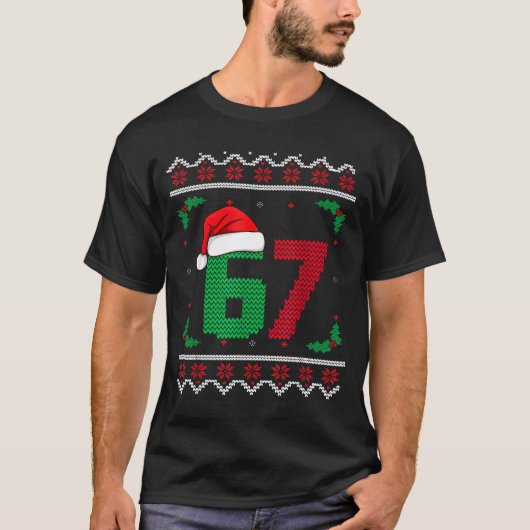 Six Seven Christmas 6 7 Ugly Christmas Sweater  T-shirt (Voorkant)