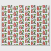 Six Seven Christmas Meme  6 7 67 Funny Xmas red  Cadeaupapier (Vlak)