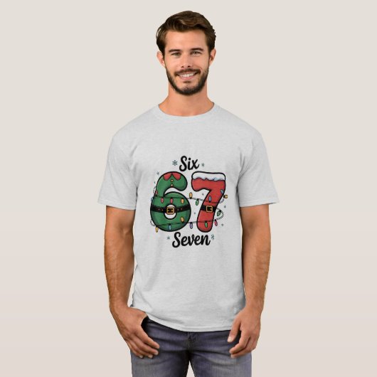 Six Seven Christmas Meme Funny Pop Culture  T-shirt (Voorkant volledig)
