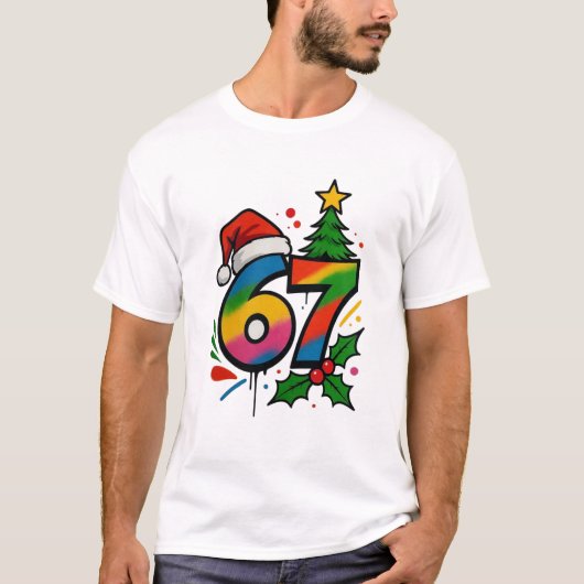 Six Seven Christmas Shirt, Viral 6 7 Meme Tee T-shirt (Voorkant)