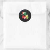 Six Seven Christmas Three Dice Santa Hat 67 Meme  Ronde Sticker (Tas)