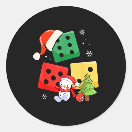 Six Seven Christmas Three Dice Santa Hat 67 Meme  Ronde Sticker (Voorkant)
