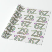 Six Seven, Confetti Birthday Cadeaupapier (Uitgerold)