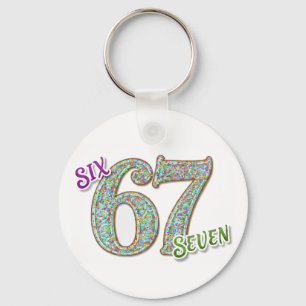 Six Seven Confetti Brain Rot Sleutelhanger