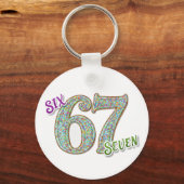 Six Seven Confetti Brain Rot Sleutelhanger (Voorkant)