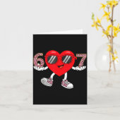 Six Seven Cute Heart 67 Meme 6 7 Valentines Day Bo Kaart (Gele Bloem)
