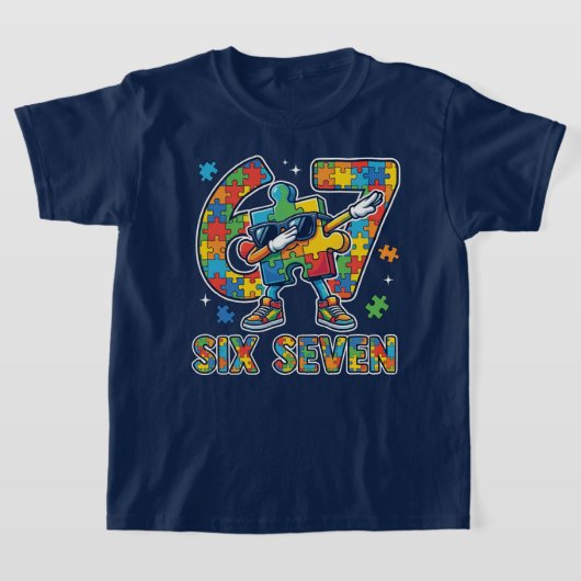 Six Seven Dabbing Autism Awareness T-shirt (Laagn)