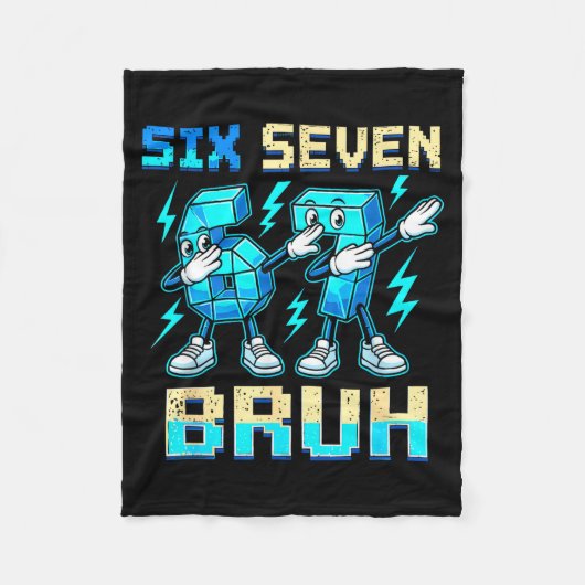 Six Seven Dabbing Cool Meme Bruh 67 Funny Dab Numb Fleece Deken (Voorkant)