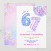 Six Seven Disco Glam 67 Kids Birthday Party Kaart (Voorkant / Achterkant)