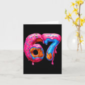 Six Seven Donut Ice Cream Drip Cool Meme Funny 67 Kaart (Gele Bloem)