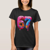 Six Seven Donut Ice Cream Drip Cool Meme Funny 67  T-shirt (Voorkant)