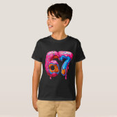 Six Seven Donut Ice Cream Drip Cool Meme Funny 67 T-shirt (Voorkant volledig)