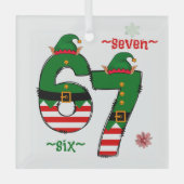 Six Seven Dressed In Elf Suits Christmas Glas Ornament (Voorkant)
