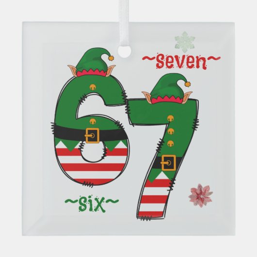 Six Seven Dressed In Elf Suits Christmas Glas Ornament (Voorkant)