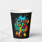 Six Seven Feest Papieren Bekers 6-7 Meme Feest Dec (Achterkant)