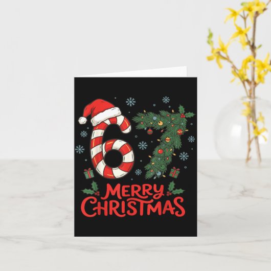 Six Seven Funny 6 7 Meme Christmas  Kaart (Gele Bloem)